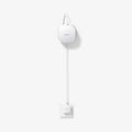 AMP09409 - Eero 6 Mount | ER110 in White showing the front and partial top installed and plugged in 