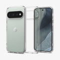 ACS11450 - Pixel 11 Pro XL Ultra Hybrid Crystal Clear front and back views of the crystal clear case showing a slim design and raised camera surround.