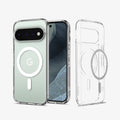 ACS11451 - Pixel 11 Pro XL Ultra Hybrid (Mag Fit) Clear White front and back views highlight the built in MagFit ring, slim profile, and everyday protection.