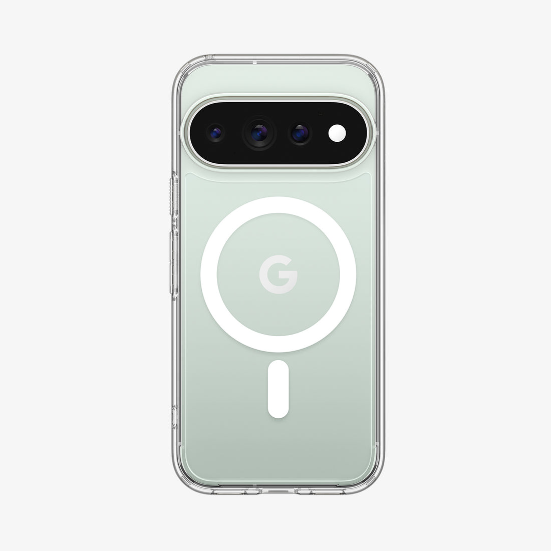 ACS11451 - Pixel 11 Pro XL Ultra Hybrid (Mag Fit) Clear White case with a built in MagFit ring, camera protection, responsive button covers, and a slim profile.