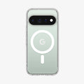 ACS11451 - Pixel 11 Pro XL Ultra Hybrid (Mag Fit) Clear White case with a built in MagFit ring, camera protection, responsive button covers, and a slim profile.