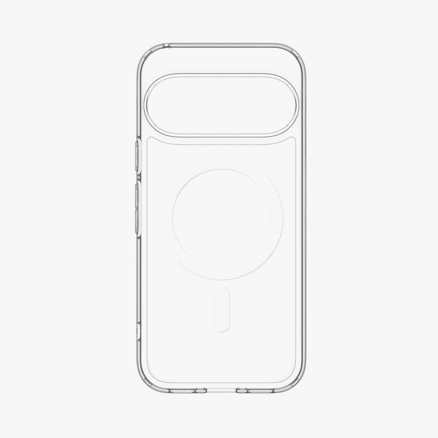 ACS11431 - Pixel 11 Pro  Ultra Hybrid (Mag Fit) Clear White case showing the built in MagFit ring, transparent design, and raised camera surround.