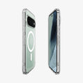 ACS11451 - Pixel 11 Pro XL Ultra Hybrid (Mag Fit) Clear White front and back angled views display the slim profile, built in MagFit ring, responsive buttons, and precise fit.