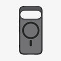 ACS11452 - Pixel 11 Pro XL Ultra Hybrid (Mag Fit) Frost Black case showing the built in MagFit ring, transparent design, and raised camera surround.