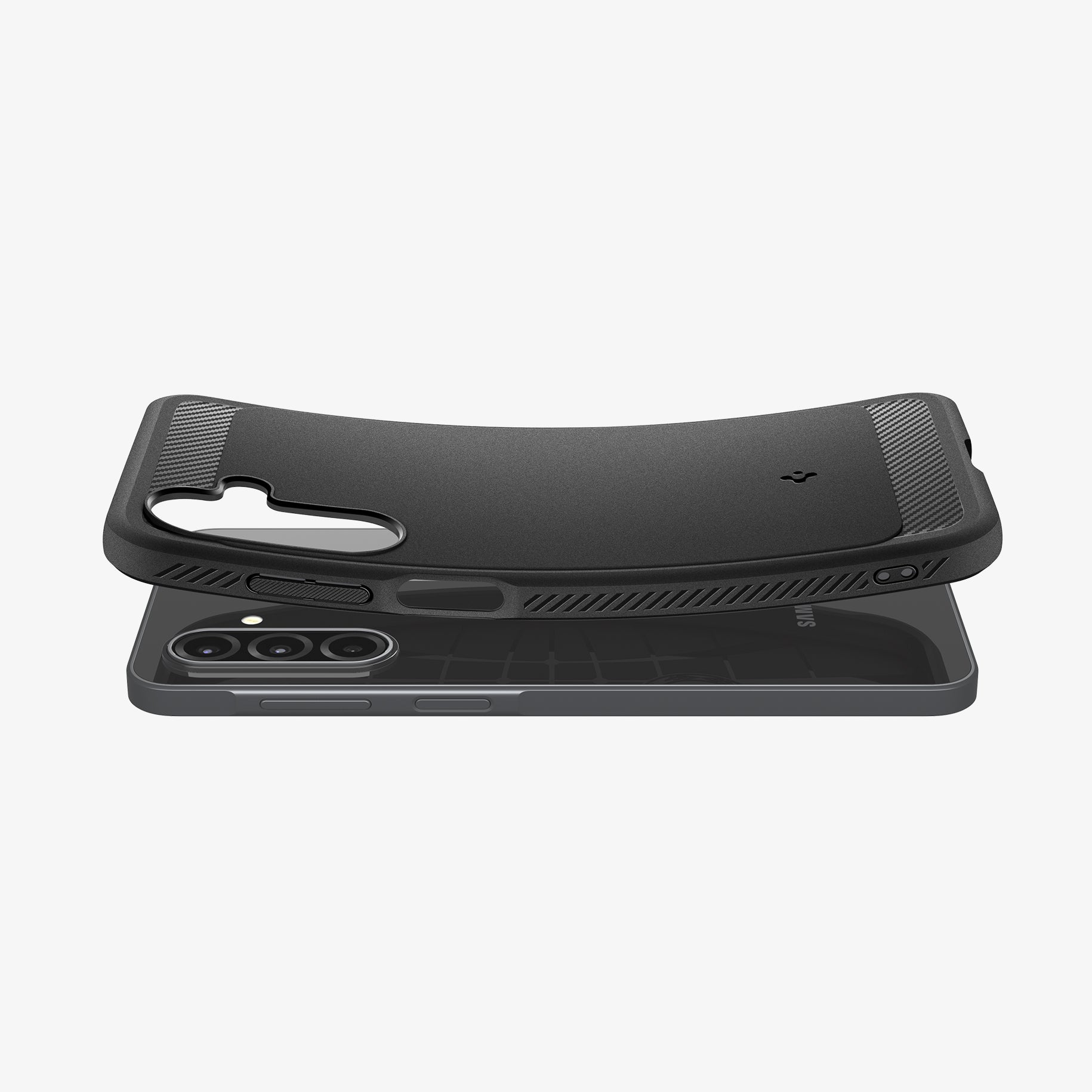 ACS09844 - Galaxy A 17 5G Rugged armor showing the device laying flat and case slightly bending away at the top