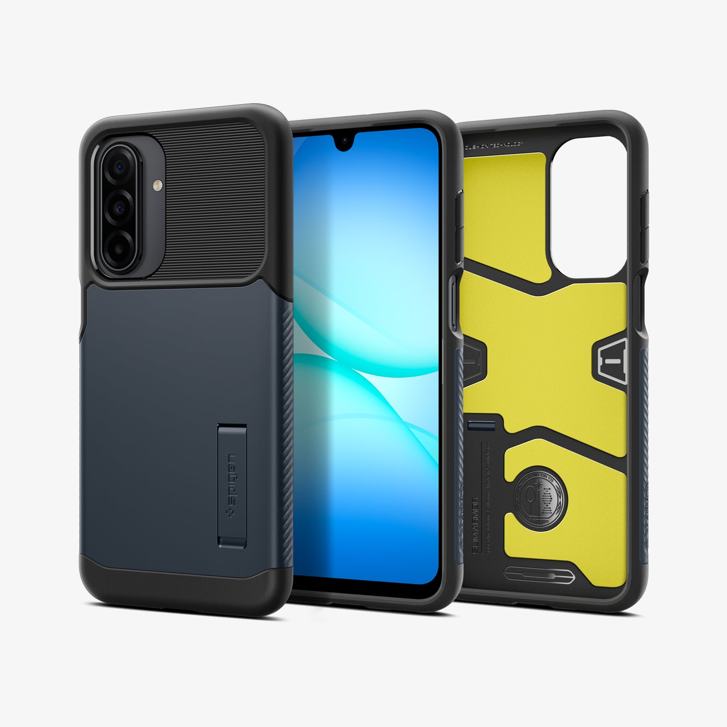 ACS11193 - Galaxy A17 Slim Armor in Metal Slate showing the back, partial front and sides