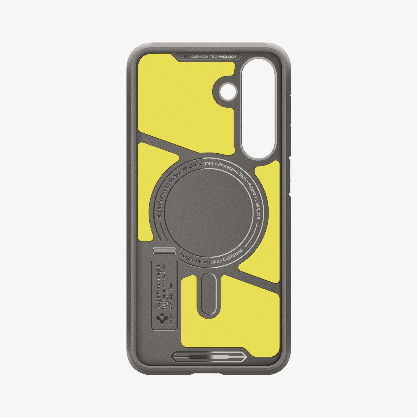 ACS10030 - Galaxy S25 FE Case Tough Armor (MagFit) in gunmetal showing the inside of case