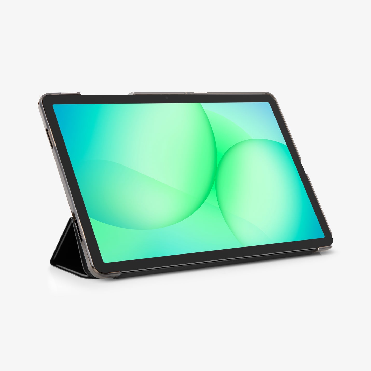 ACS10553 - Galaxy Tab A Series - Smart Fold Matte Black showing the side and front