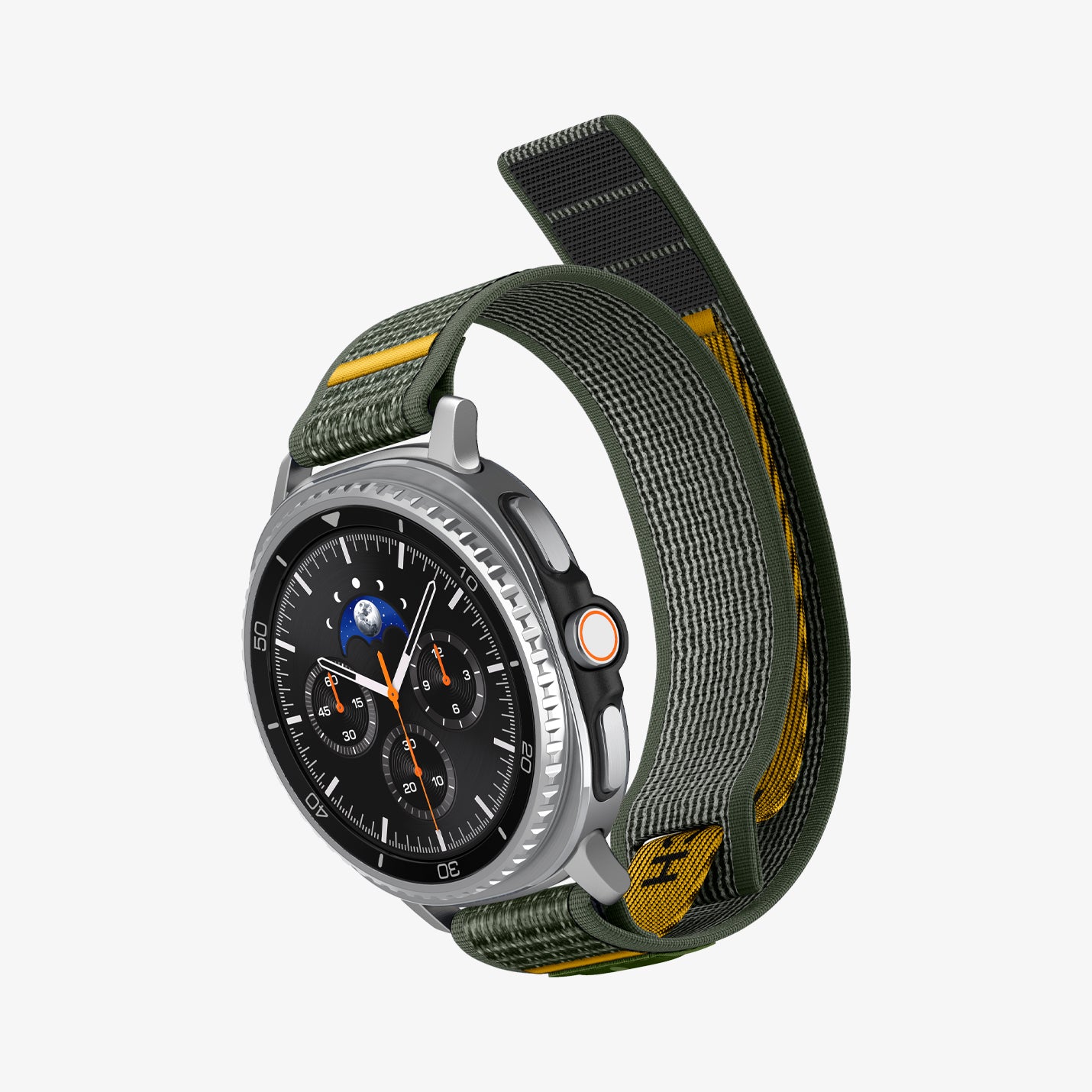 AMP10113 - Galaxy Watch 8 (44mm) Athlex Air in Active Green showing the front and partial inside of band
