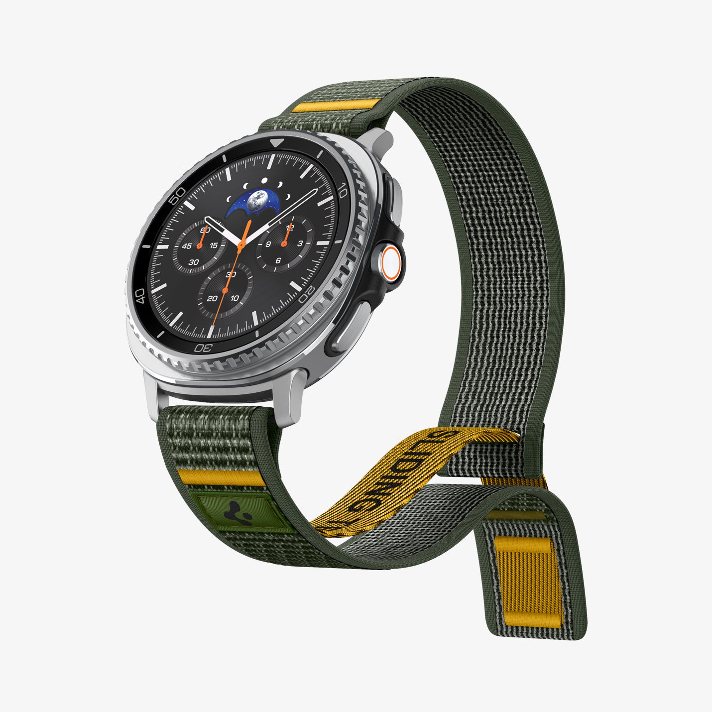 AMP10113 - Galaxy Watch 8 (44mm) Athlex Air in Active Green showing the front and partial inside of band