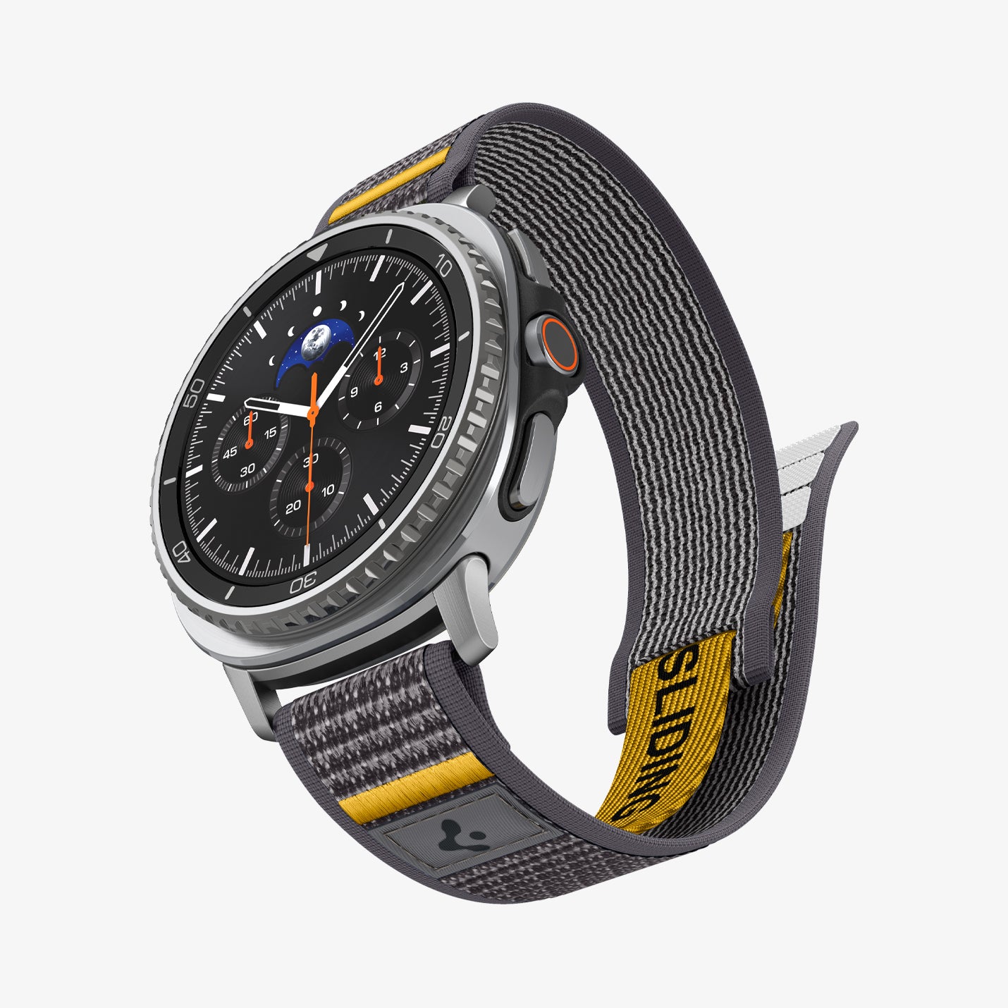AMP10112 - Galaxy Watch 8 (44mm) Athlex Air in Active Gray showing the front and partial inside of band