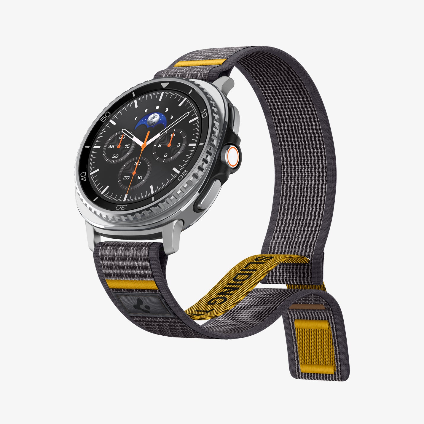 AMP10112 - Galaxy Watch 8 (44mm) Athlex Air in Active Gray showing the front and partial inside of band