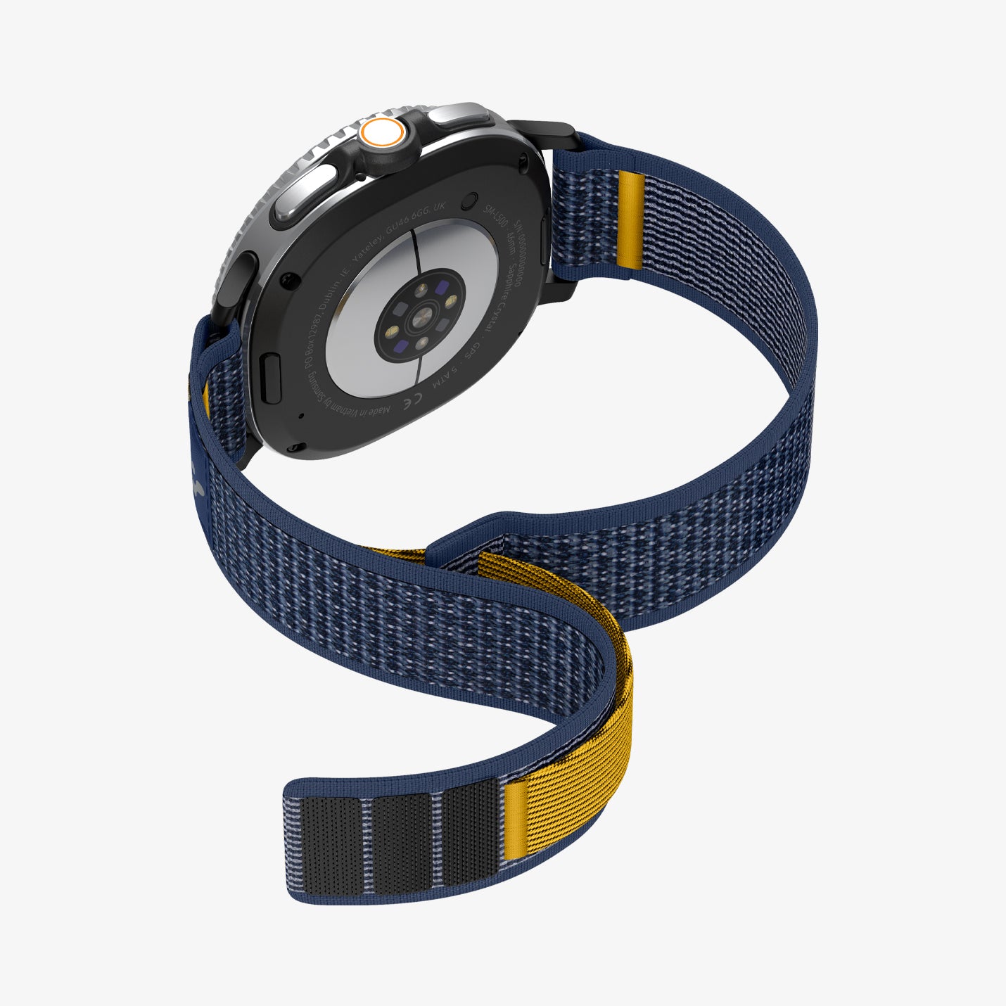 AMP10114 - Galaxy Watch 8 Series Band Athlex Air in active navy showing the back and band bending back slightly