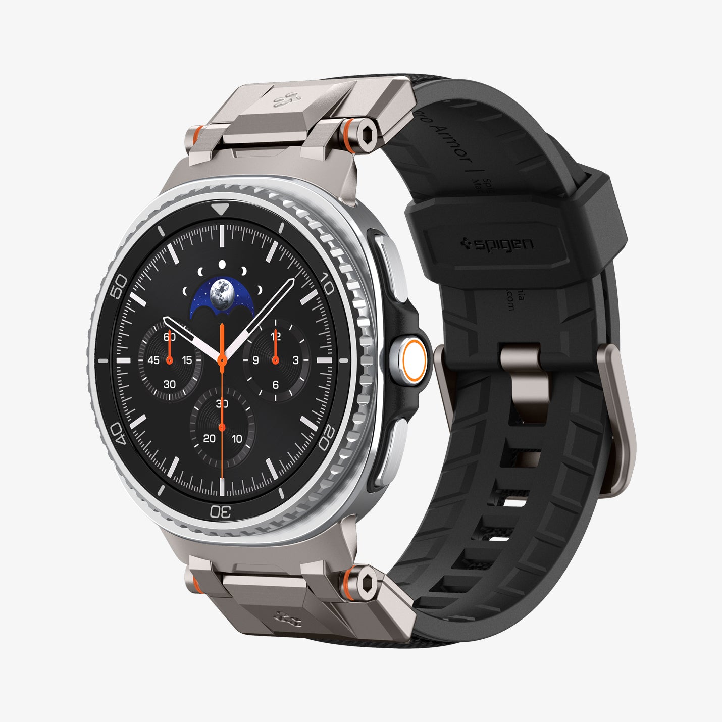 AMP10118 - Galaxy Watch 8 Series DuraPro Armor band in black showing the front and inside of band