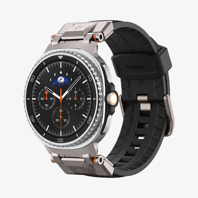 AMP10118 - Galaxy Watch 8 Series DuraPro Armor band in black showing the front and inside of band