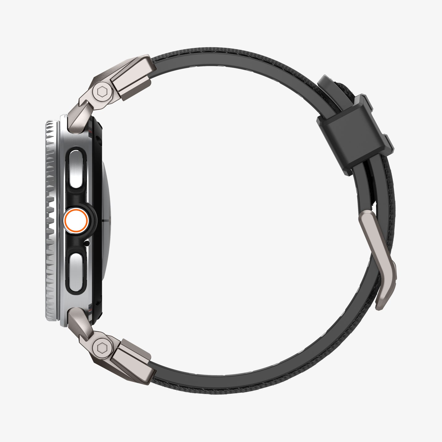 AMP10118 - Galaxy Watch 8 Series DuraPro Armor band in black showing the side