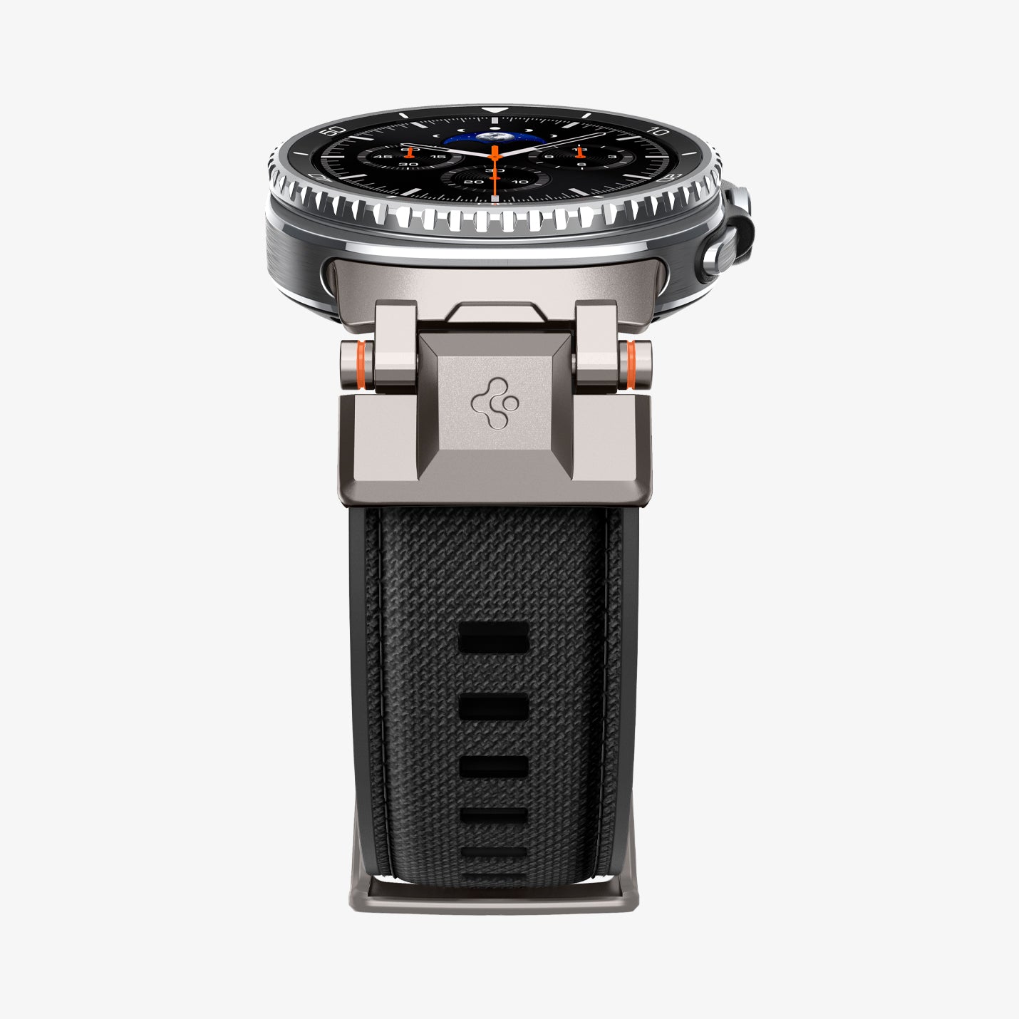 AMP10118 - Galaxy Watch 8 Series DuraPro Armor band in black showing the bottom and partial front