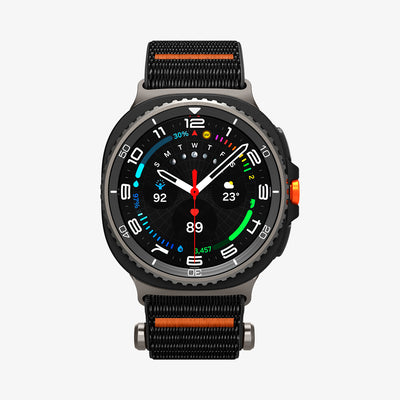 AMP10116 - Galaxy Watch 8 Series DuraPro Flex band in black showing the front