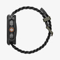 ACS11610 - Watch Ultra (47mm) Liquid Air in Matte Black showing a side profile of a smartwatch with three accessible buttons, a perforated band, and a metal buckle.