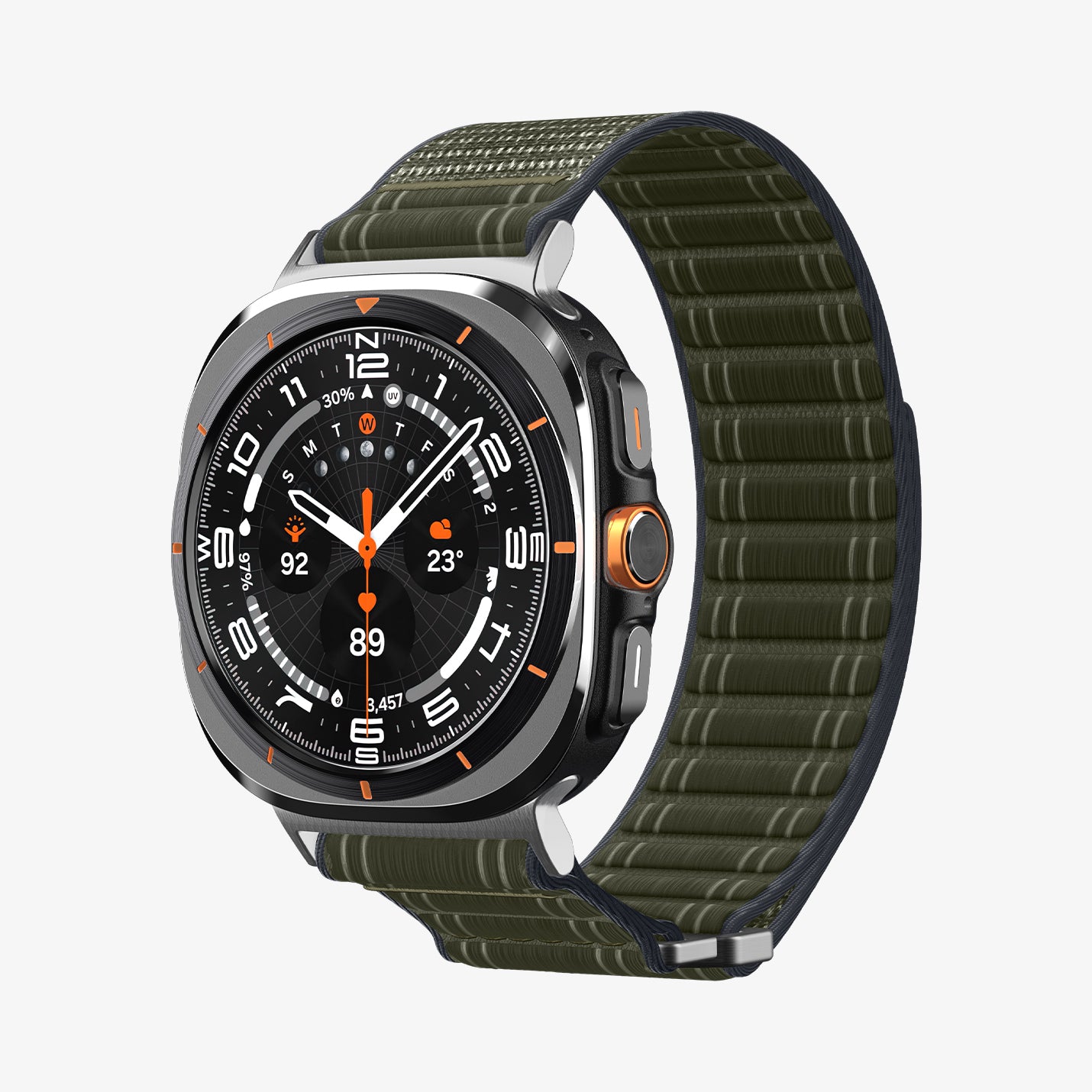 AMP10147 - Galaxy Watch Ultra WBF0 in green showing the front, sides, and inner bottom