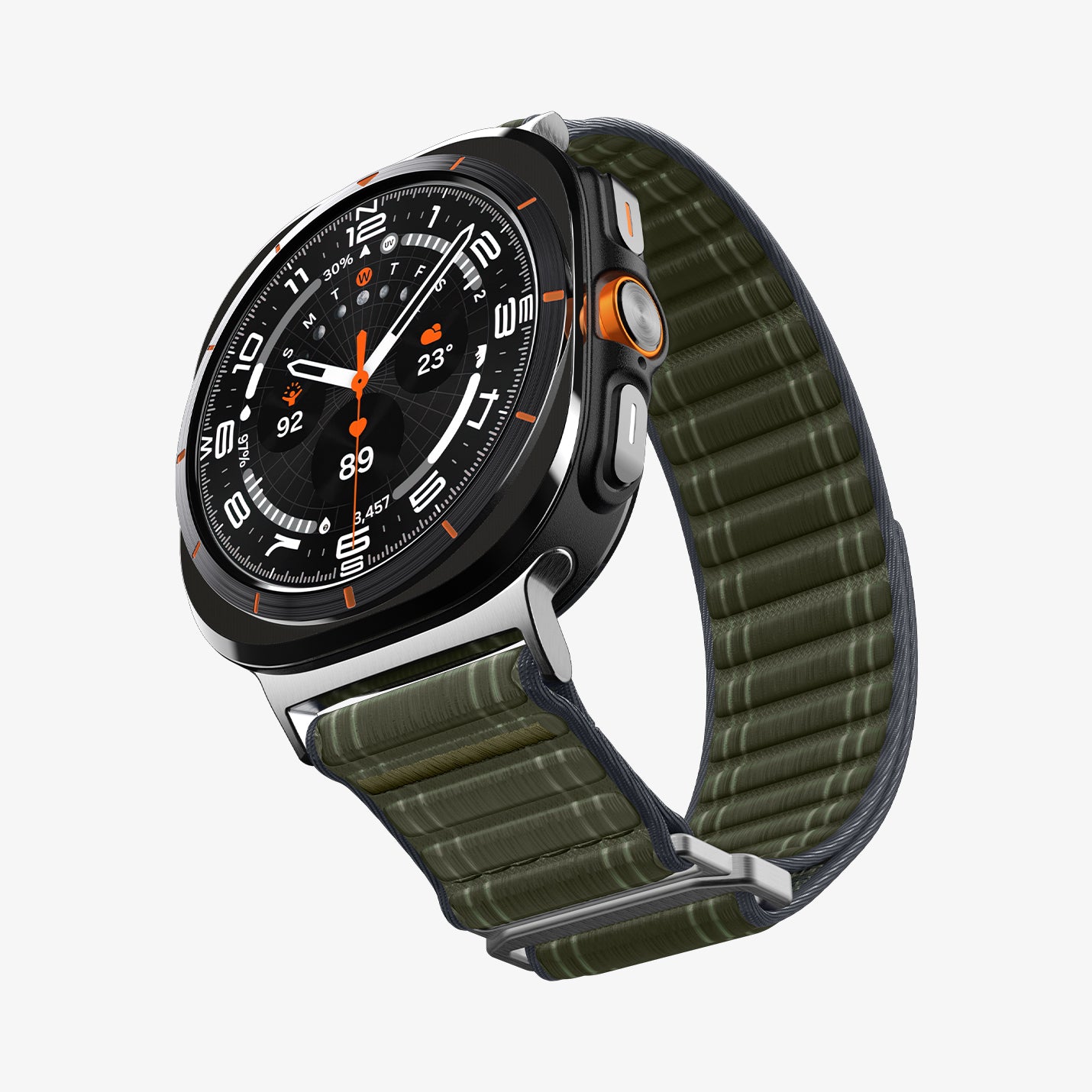 AMP10147 - Galaxy Watch Ultra WBF0 in green showing the front, side, inner side and bottom
