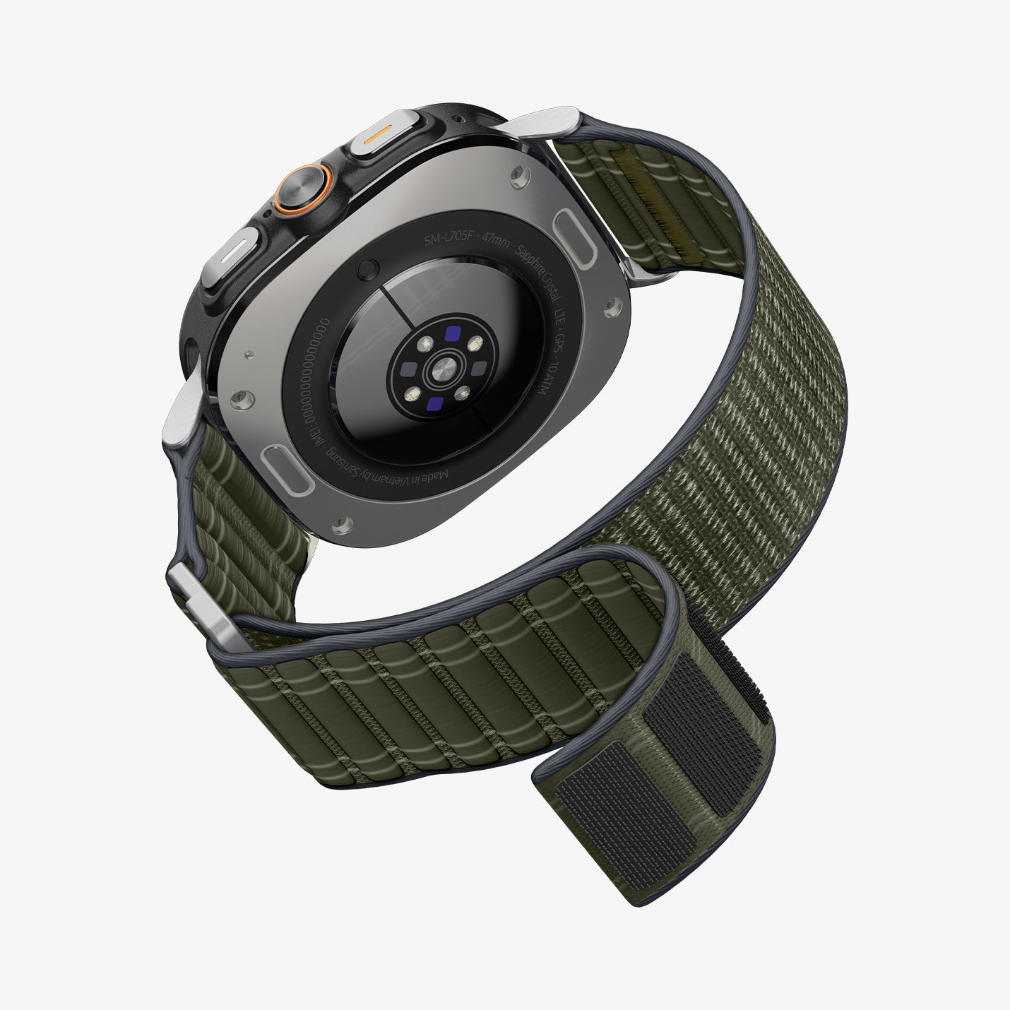 AMP10147 - Galaxy Watch Ultra WBF0 in green showing the partial side and back, inner side and bottom