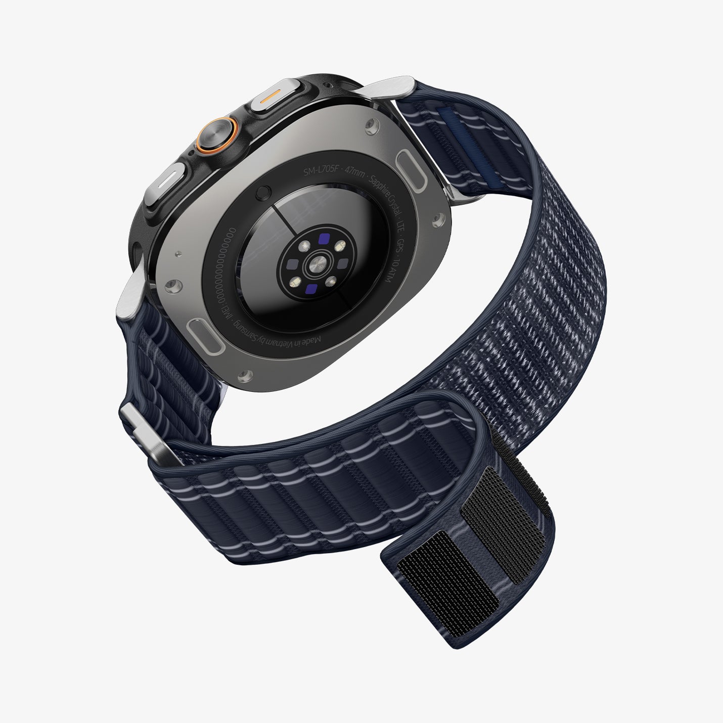AMP10148 - Galaxy Watch Ultra WBF0 in navy showing the partial side and back, inner side and bottom