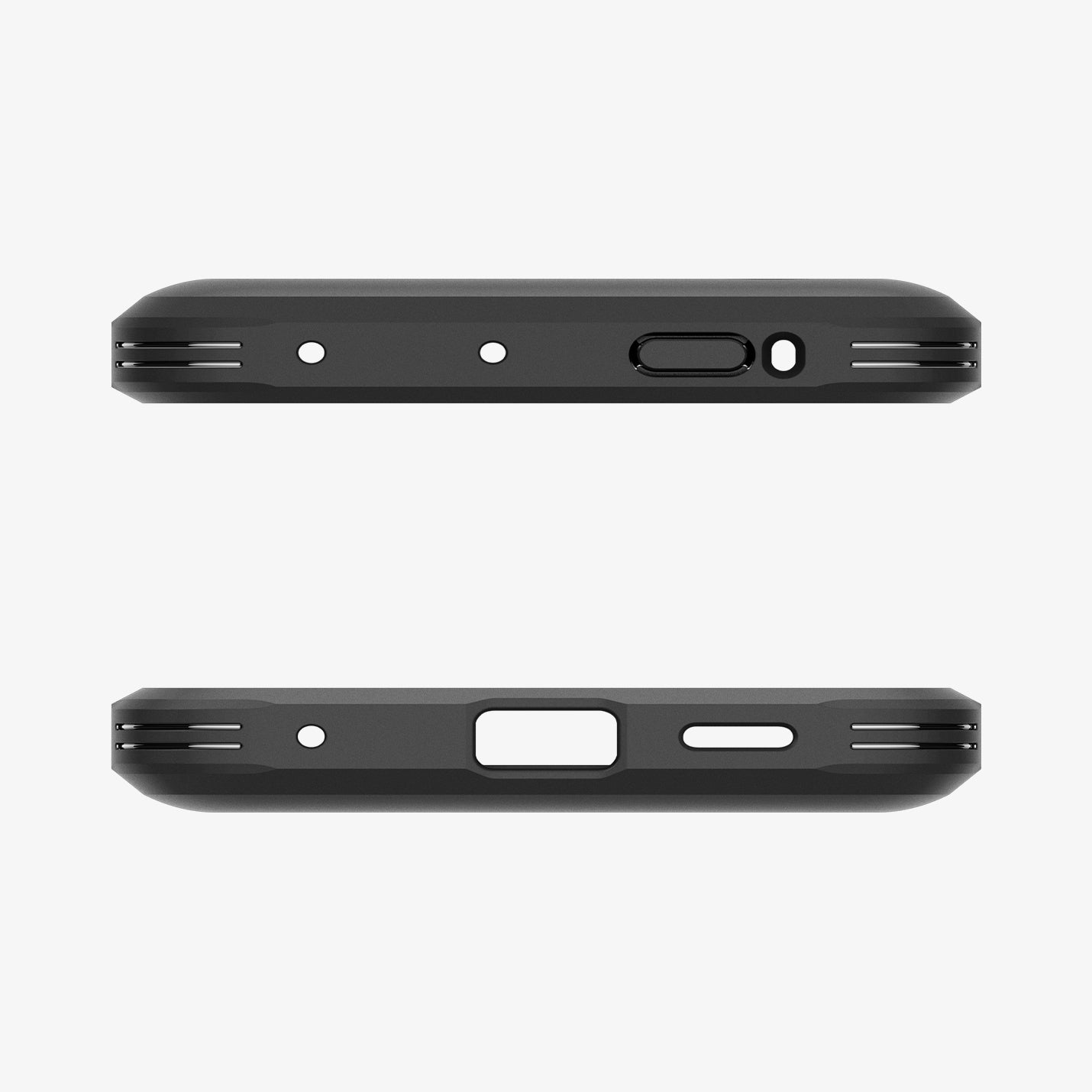 ACS09332 - Galaxy XCover 7 Pro Tough Armor Case in black showing the top and bottom