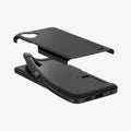 ACS09332 - Galaxy XCover 7 Pro Tough Armor Case in black showing the detached back of the PC hovering above the TPU case edge slightly lifted 