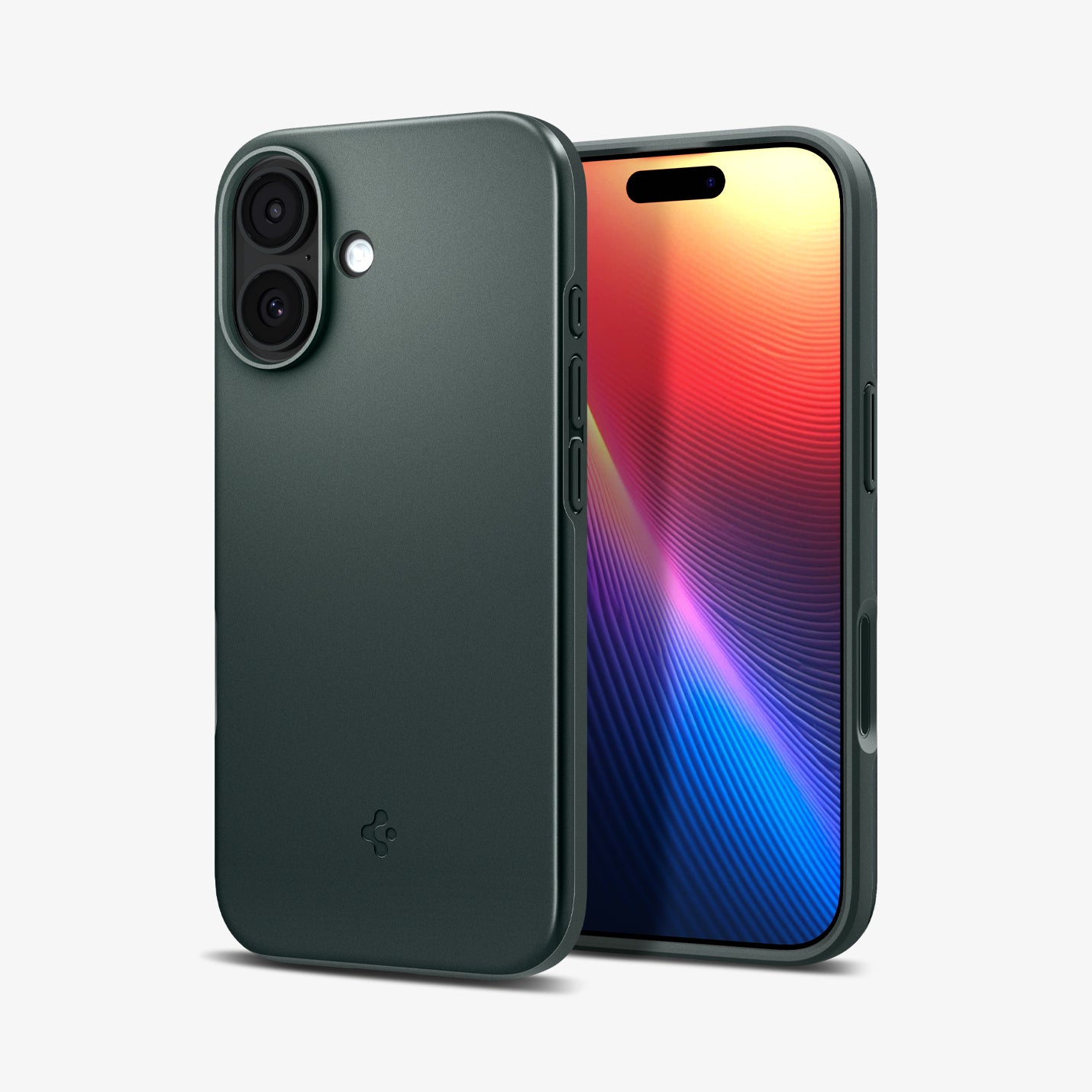 ACS09970 - iPhone 17 Thin Fit (MagFit) in Abyss Green showing the back, partial front and sides