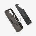 ACS09971 - iPhone 17 Thin Fit (MagFit) in Gunmetal showing the inner layer hovering from detached magnet ring plate and the case