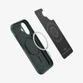 ACS09970 - iPhone 17 Thin Fit (MagFit) in Abyss Green showing the inner layer hovering from detached magnet ring plate and the case