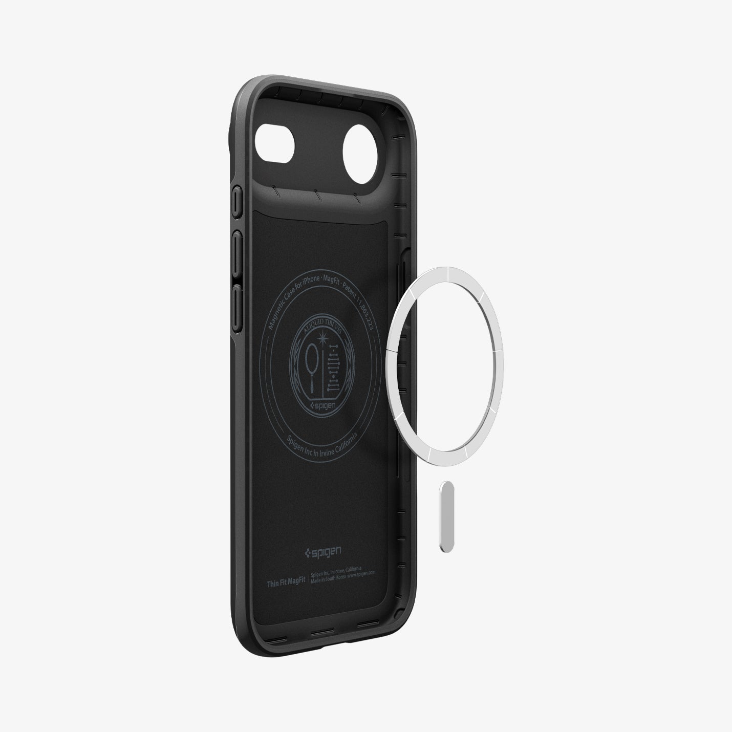 ACS09916 - iPhone 17 Air Thin Fit (MagFit) in Black showing inside with magfit magnet