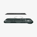 ACS09917 - iPhone 17 Air Thin Fit (MagFit) in Abyss Green showing the inner layer hovering above the detached magnet ring plate and the case