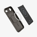 ACS09918 - iPhone 17 Air Thin Fit (MagFit) in Gunmetal showing the inner layer hovering from detached magnet ring plate and the case