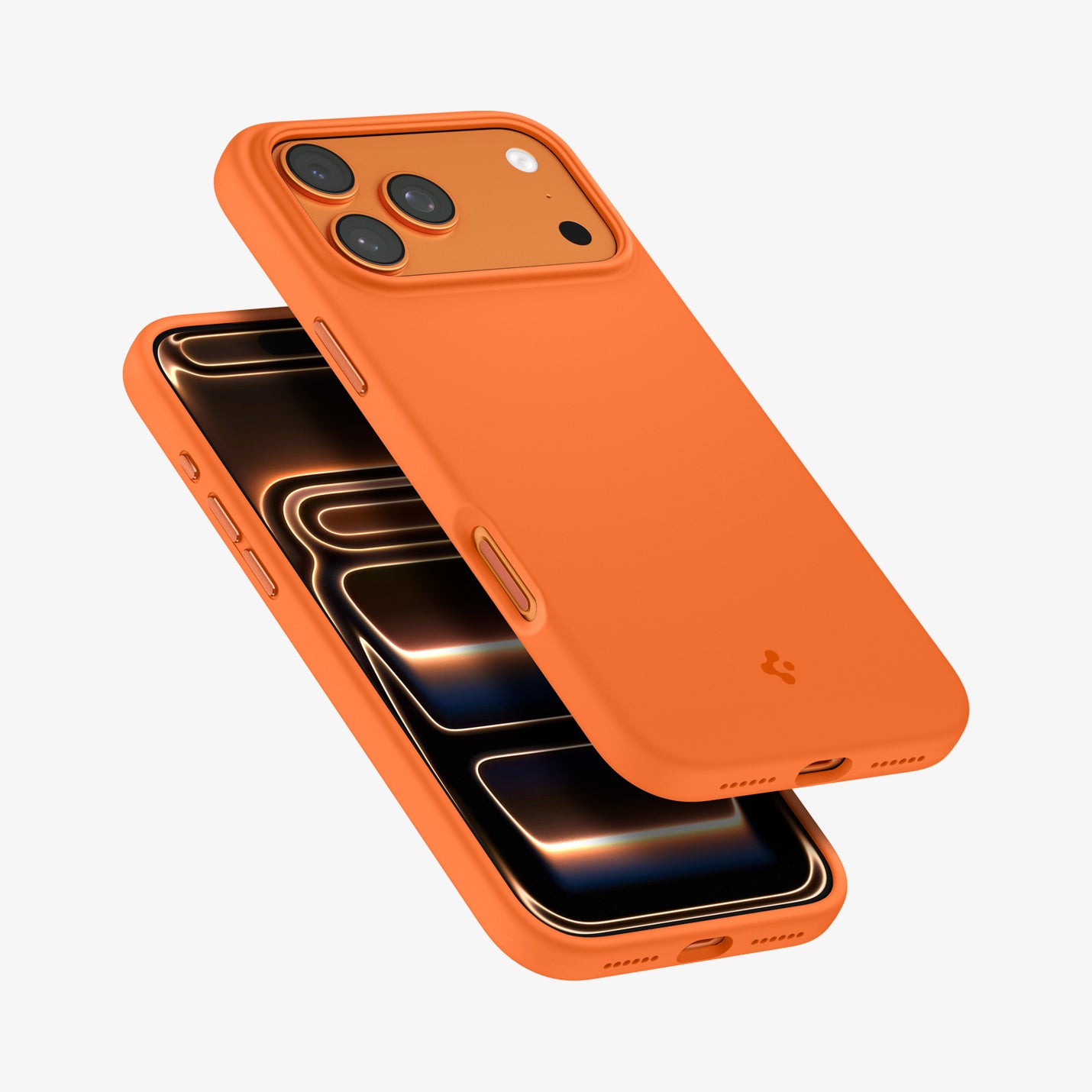ACS11379 - iPhone 17 Pro Max Silicone Fit (Mag Fit) in Cosmic Orange showing the back, front and sides