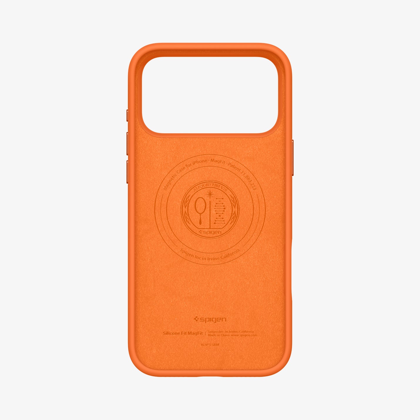 ACS11379 - iPhone 17 Pro Max Silicone Fit (Mag Fit) in Cosmic Orange showing the inside of case