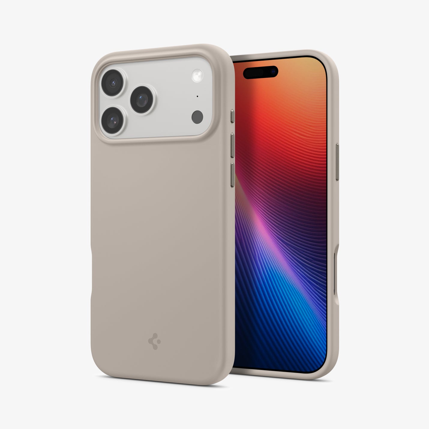 ACS09904 - iPhone 17 Pro Max Silicone Fit (MagFit) Case in stone showing the back and front