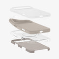 ACS09904 - iPhone 17 Pro Max Silicone Fit (MagFit) Case in stone showing the multiple layers of case