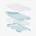 ACS10079 - iPhone 17 Pro Silicone Fit (MagFit) Case in blue showing the multiple layers of case