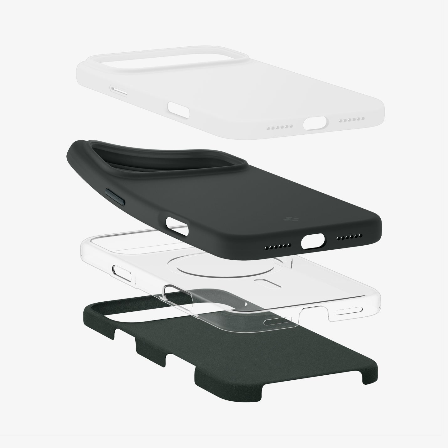 ACS09903 - iPhone 17 Pro Max Silicone Fit (MagFit) Case in green showing the multiple layers of case