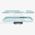ACS10048 - iPhone 17 Pro Max Silicone Fit (MagFit) Case in blue showing the multiple layers of case