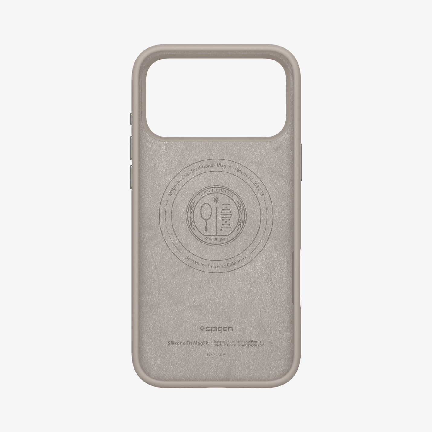 ACS09957 - iPhone 17 Pro Silicone Fit (MagFit) Case in stone showing the inside of case