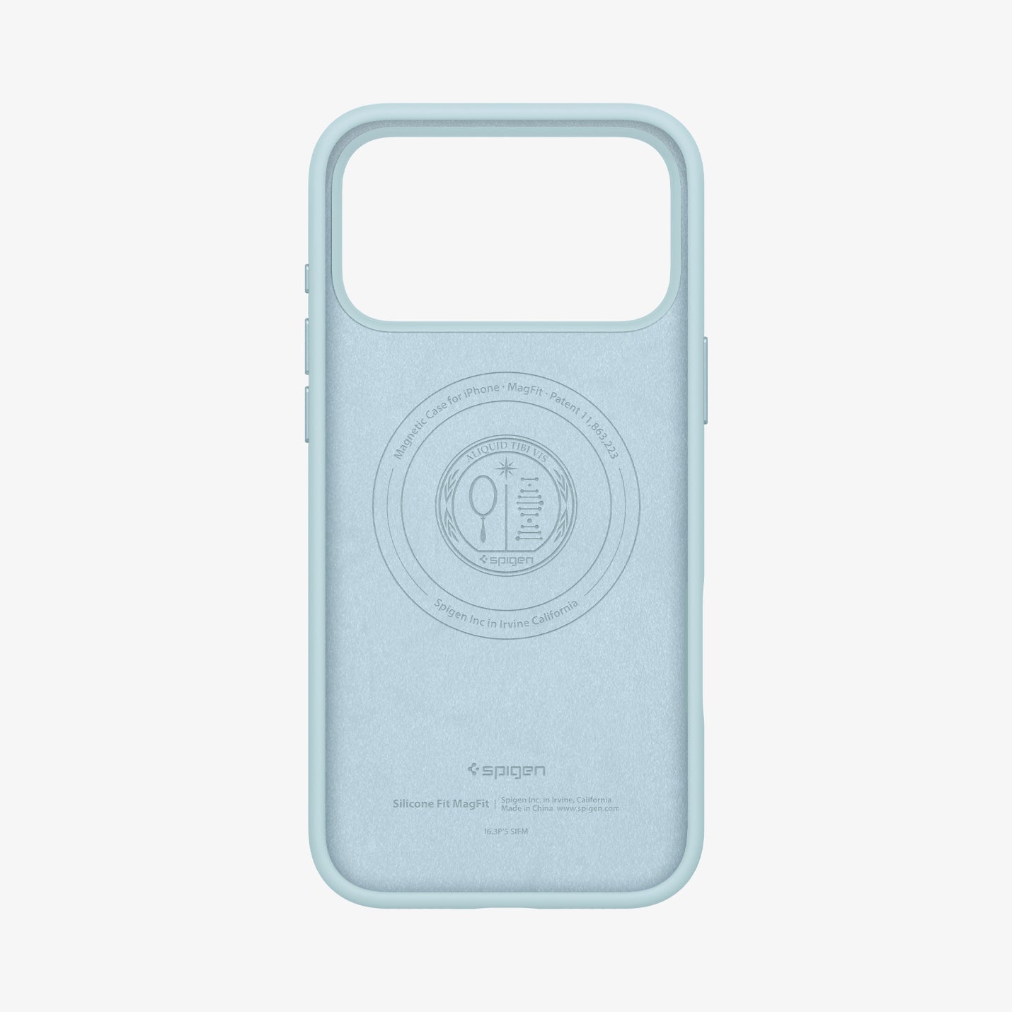 ACS10079 - iPhone 17 Pro Silicone Fit (MagFit) Case in blue showing the inside of case