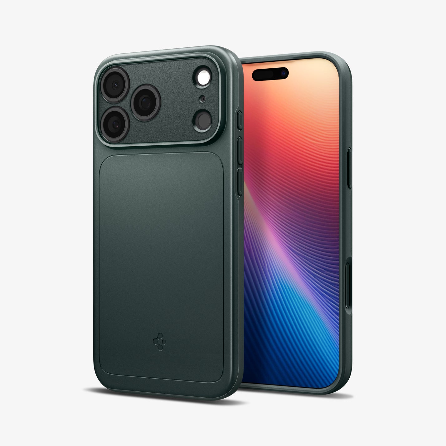 ACS09880 - iPhone 17 Pro Max Thin Fit (MagFit) in abyss green showing the back, partial front and sides
