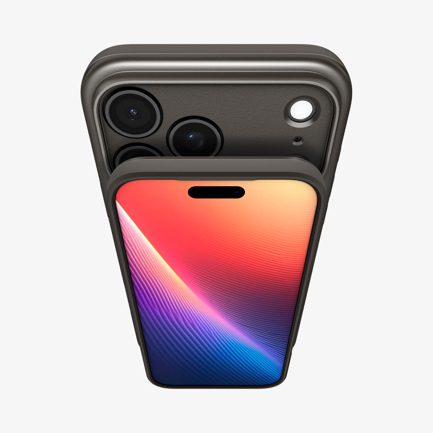 ACS09936 - iPhone 17 Pro Thin Fit (MagFit) in Gunmetal showing front and back part with camera