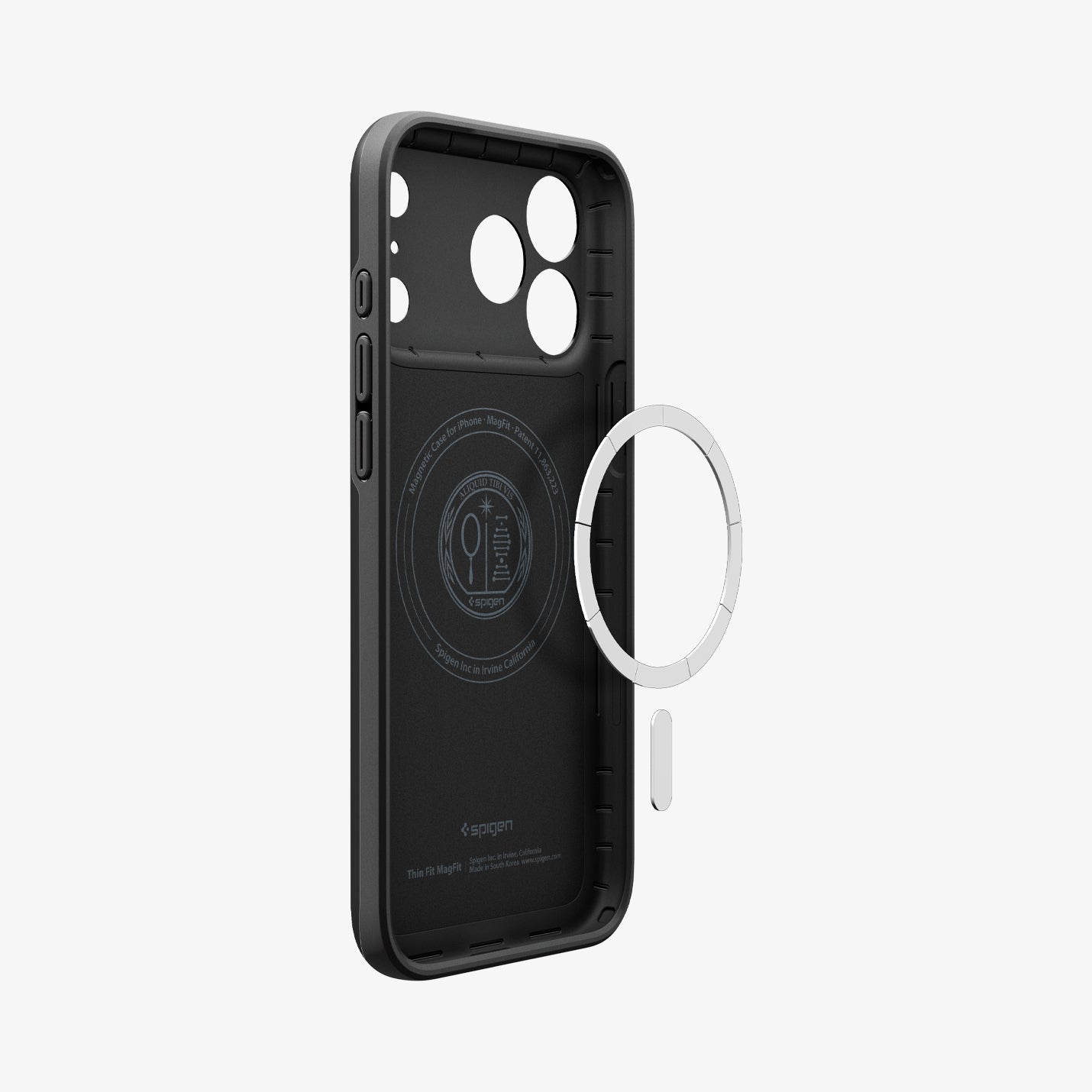 ACS09879 - iPhone 17 Pro Max Thin Fit (MagFit) in black showing inside with magfit magnet