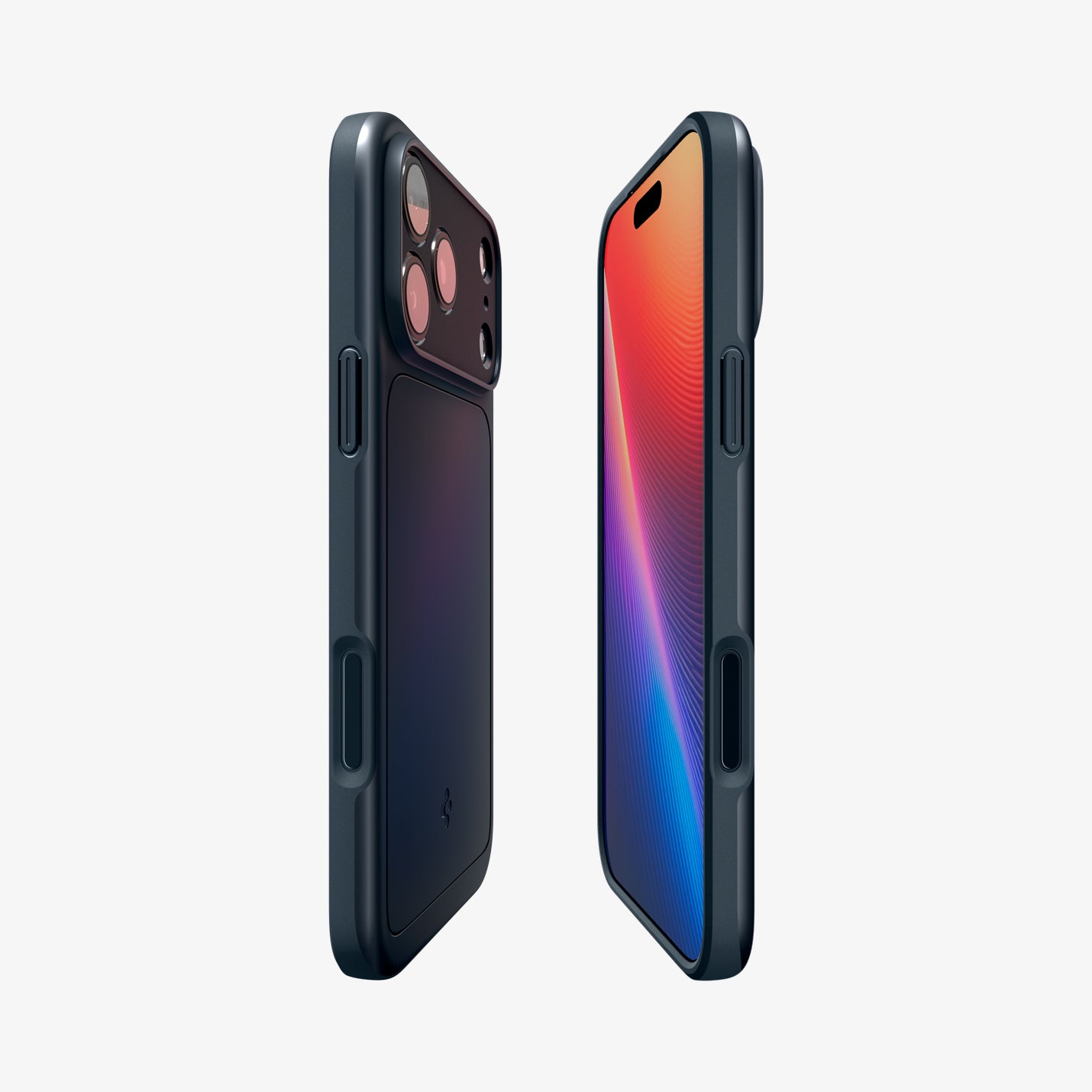ACS09882 - iPhone 17 Pro Max Thin Fit (MagFit) in Metal Slate showing the partial back, partial front, and sides