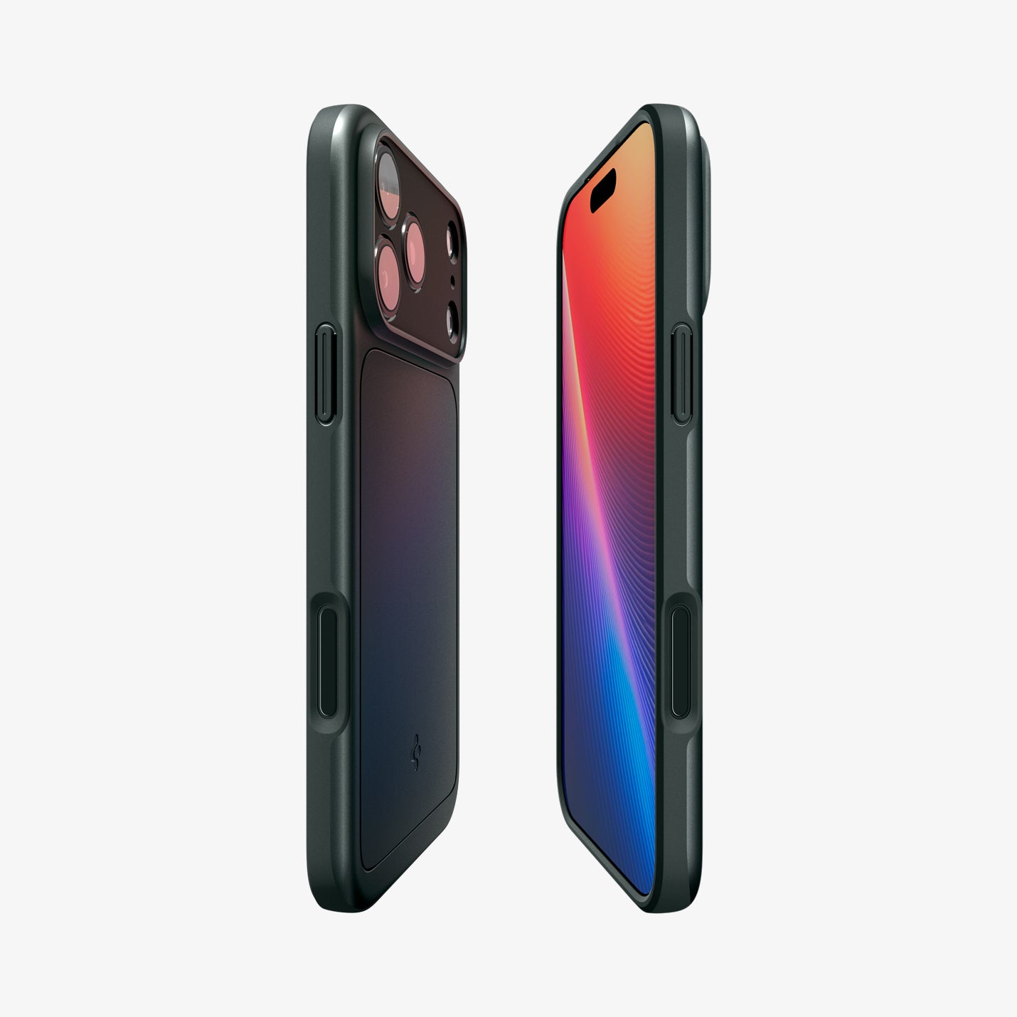 ACS09880 - iPhone 17 Pro Max Thin Fit (MagFit) in abyss green showing the partial back, partial front, and sides