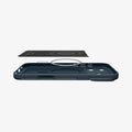 ACS09882 - iPhone 17 Pro Max Thin Fit (MagFit) in Metal Slate showing the inner layer hovering above the detached magnet ring plate and the case